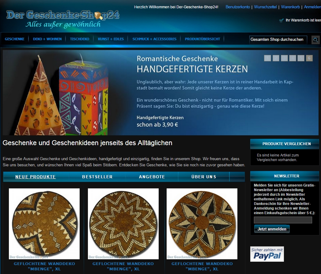 Der Geschenke-Shop24 - alles außer gewöhnlich